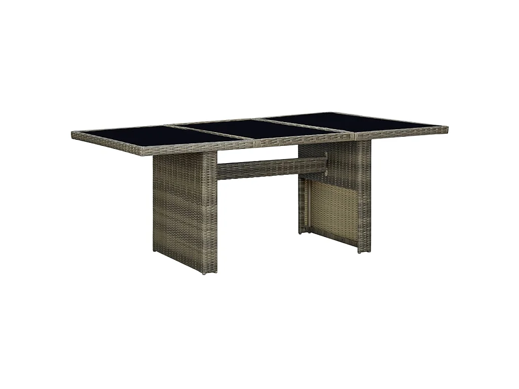 Tuintafel poly rattan en gehard glas bruin