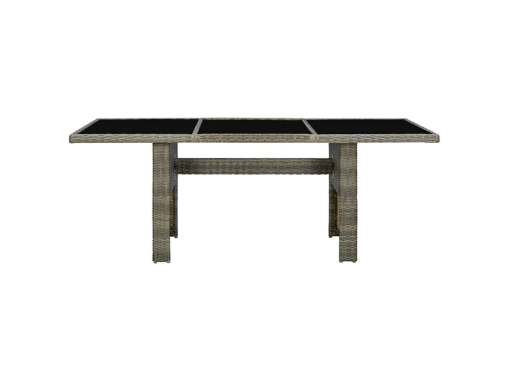 Tuintafel poly rattan en gehard glas bruin