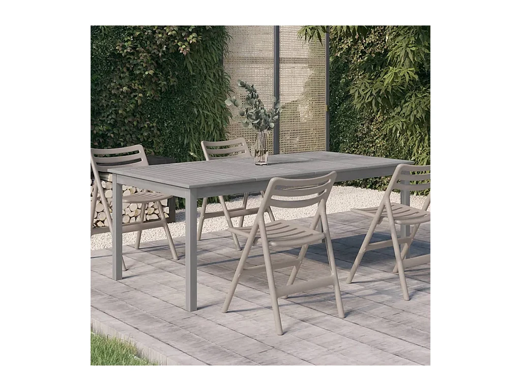 Tavolo da Giardino Grigio 200x100x75cm Legno Massello di Acacia