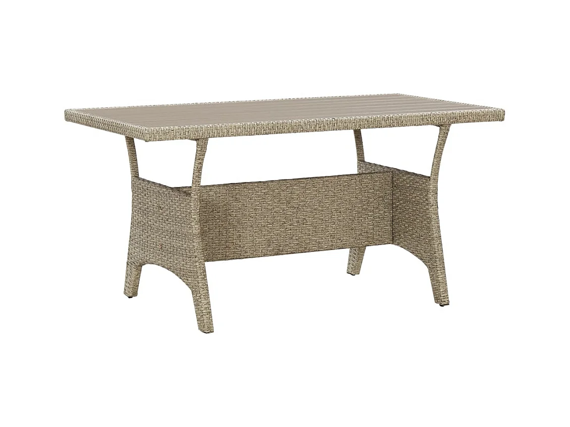Table de jardin Gris 120x70x66 cm Résine tressée