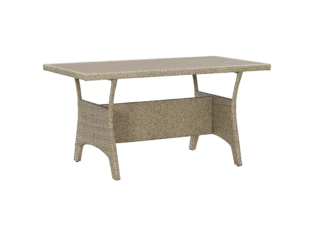 Table de jardin Gris 120x70x66 cm Résine tressée