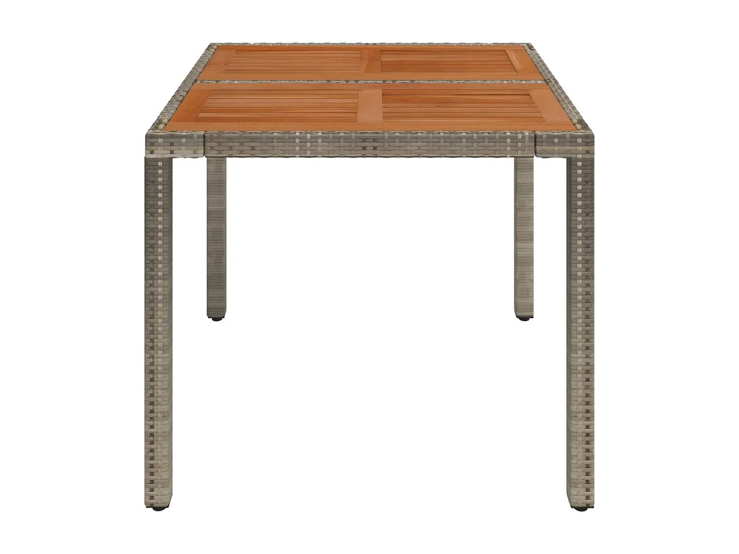 Table de jardin dessus en bois Gris 90x90x75 cm Résine tressée