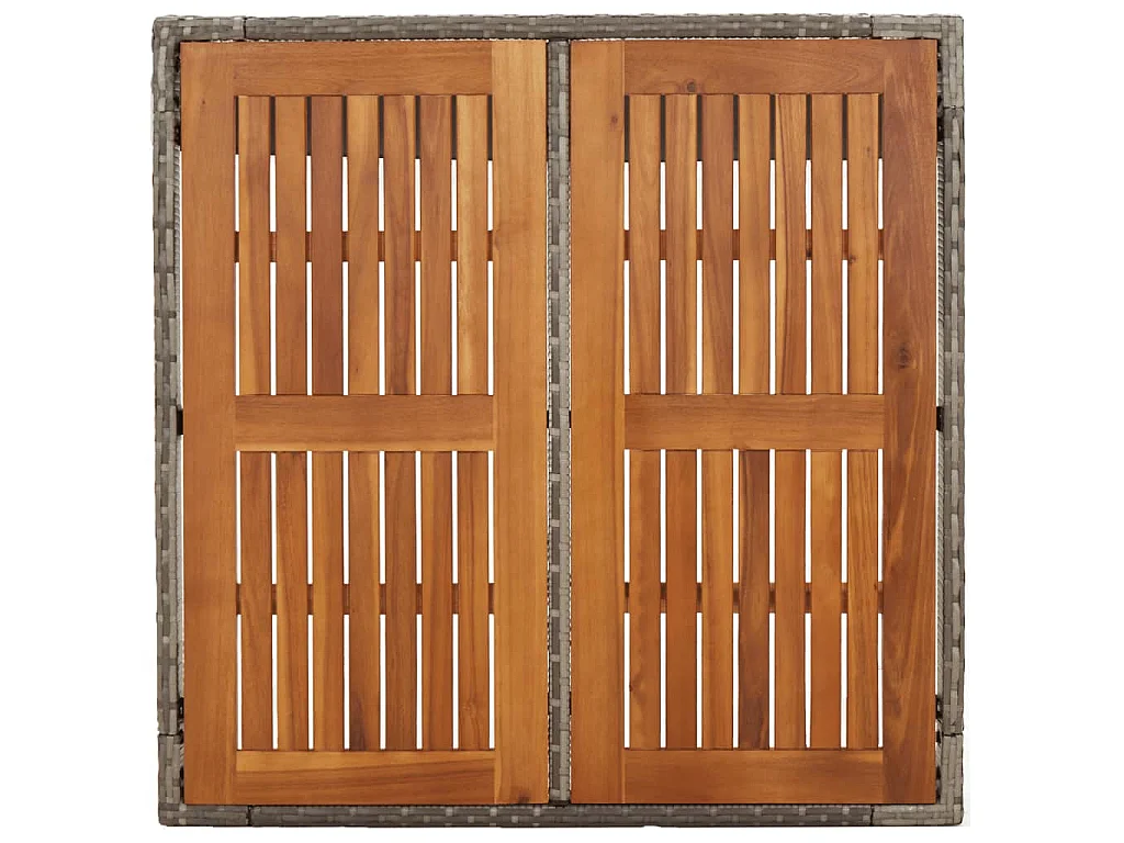 Tavolo da Giardino Piano in Legno Grigio 90x90x75 cm Polyrattan