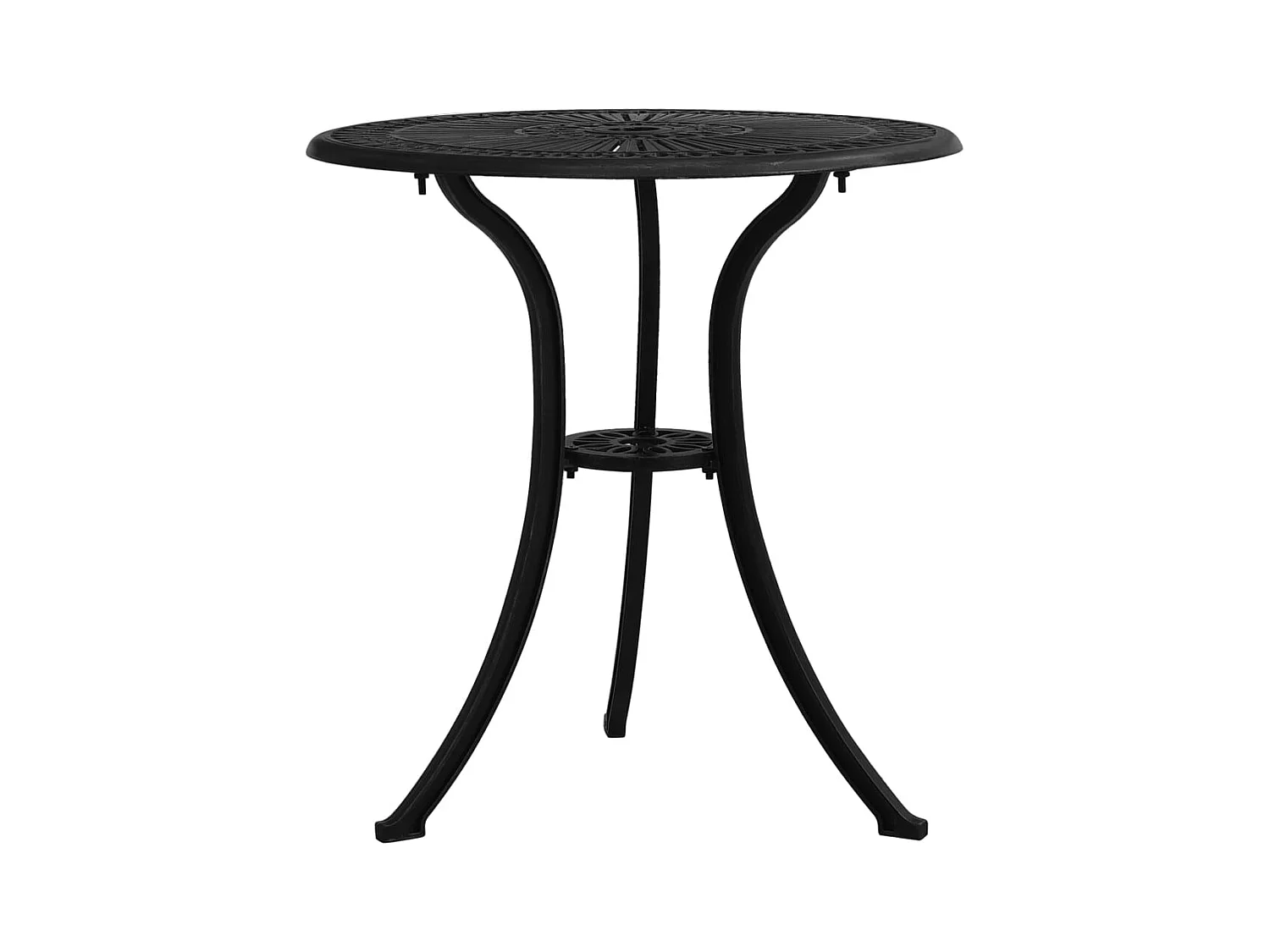 Table de jardin Noir 62x62x65 cm Aluminium coulé