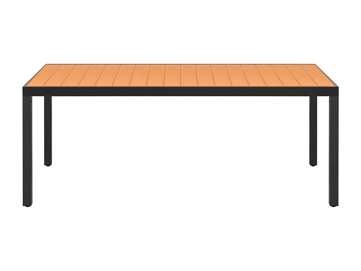 Table de jardin Marron 185 x 90 x 74 cm Aluminium et WPC