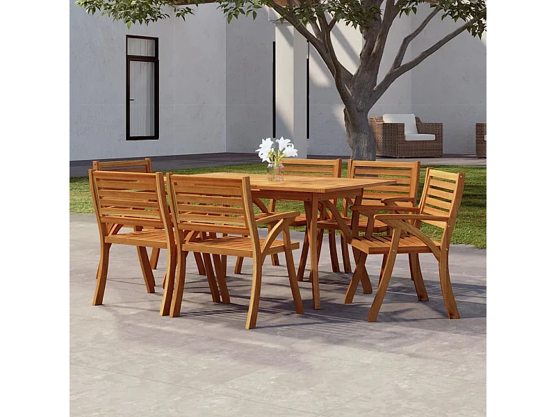 Mesa de jardín madera maciza de acacia 150x90x75 cm