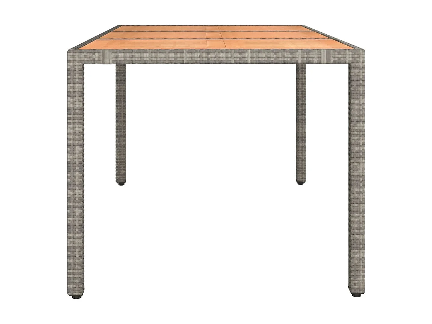 Tuintafel met houten blad poly ratten en acaciahout grijs