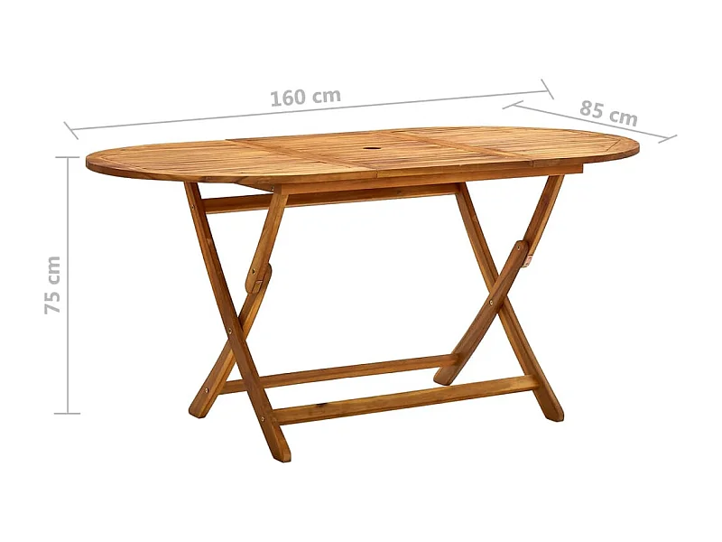 Table de jardin pliable 160x85x75 cm Bois d'acacia massif