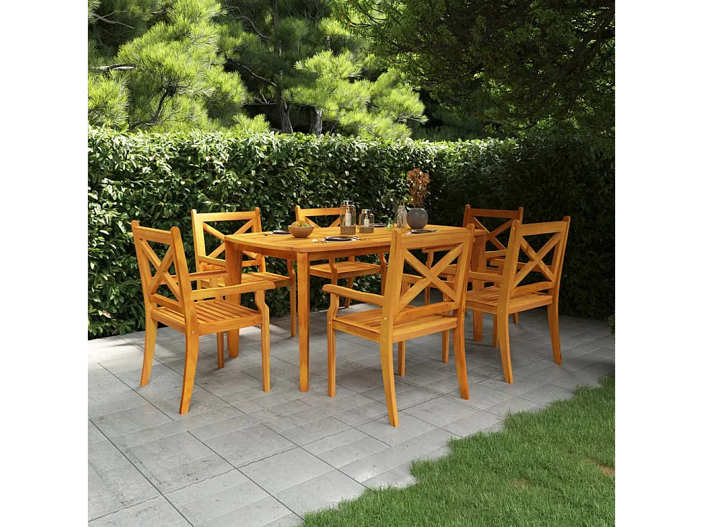 Tavolo da Giardino 160x90x75 cm Legno Massello Di Acacia