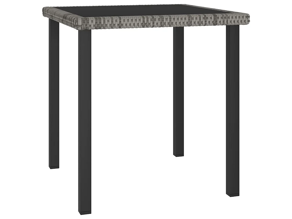 Table à dîner de jardin Gris 70x70x73 cm Résine tressée