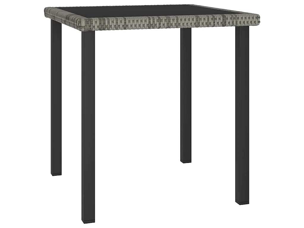 Tuintafel 70x70x73 cm poly rattan grijs