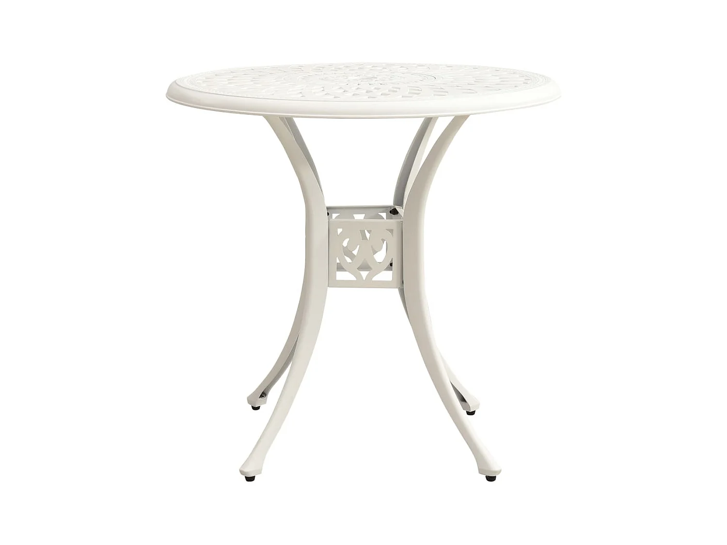 Tavolo da Giardino Bianco 78x78x72 cm in Alluminio Pressofuso