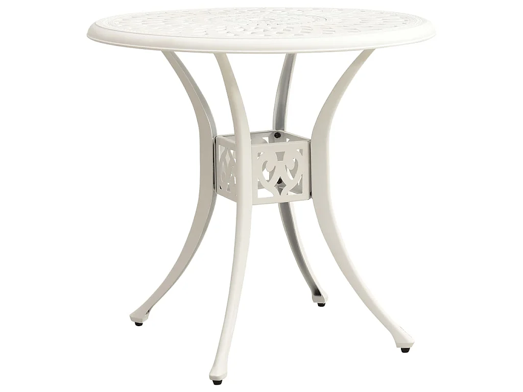 Table de jardin Blanc 78x78x72 cm Aluminium coulé
