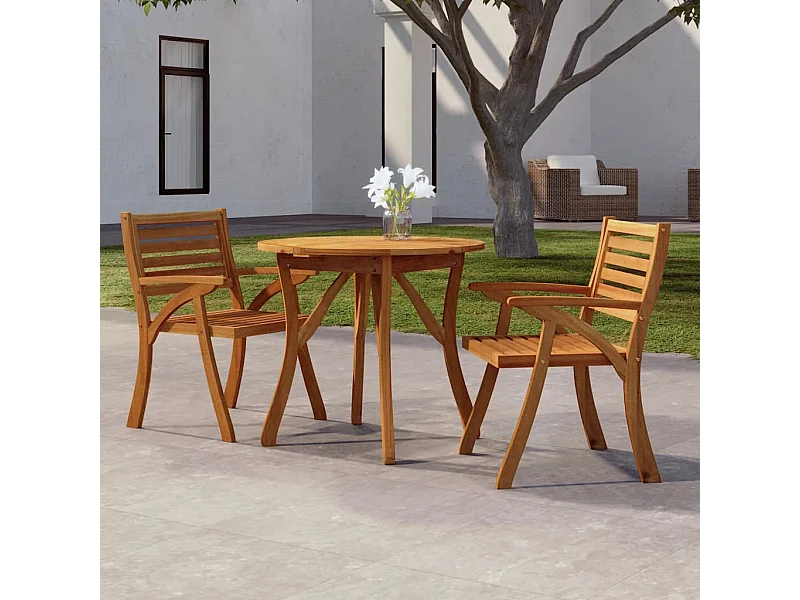 Table de jardin Ø 85 cm Bois d'acacia solide