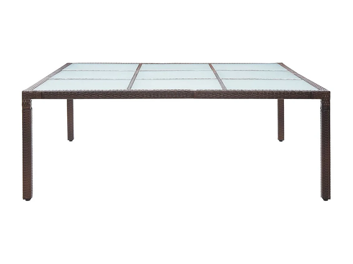 Tuintafel 200x200x74 cm poly rattan bruin