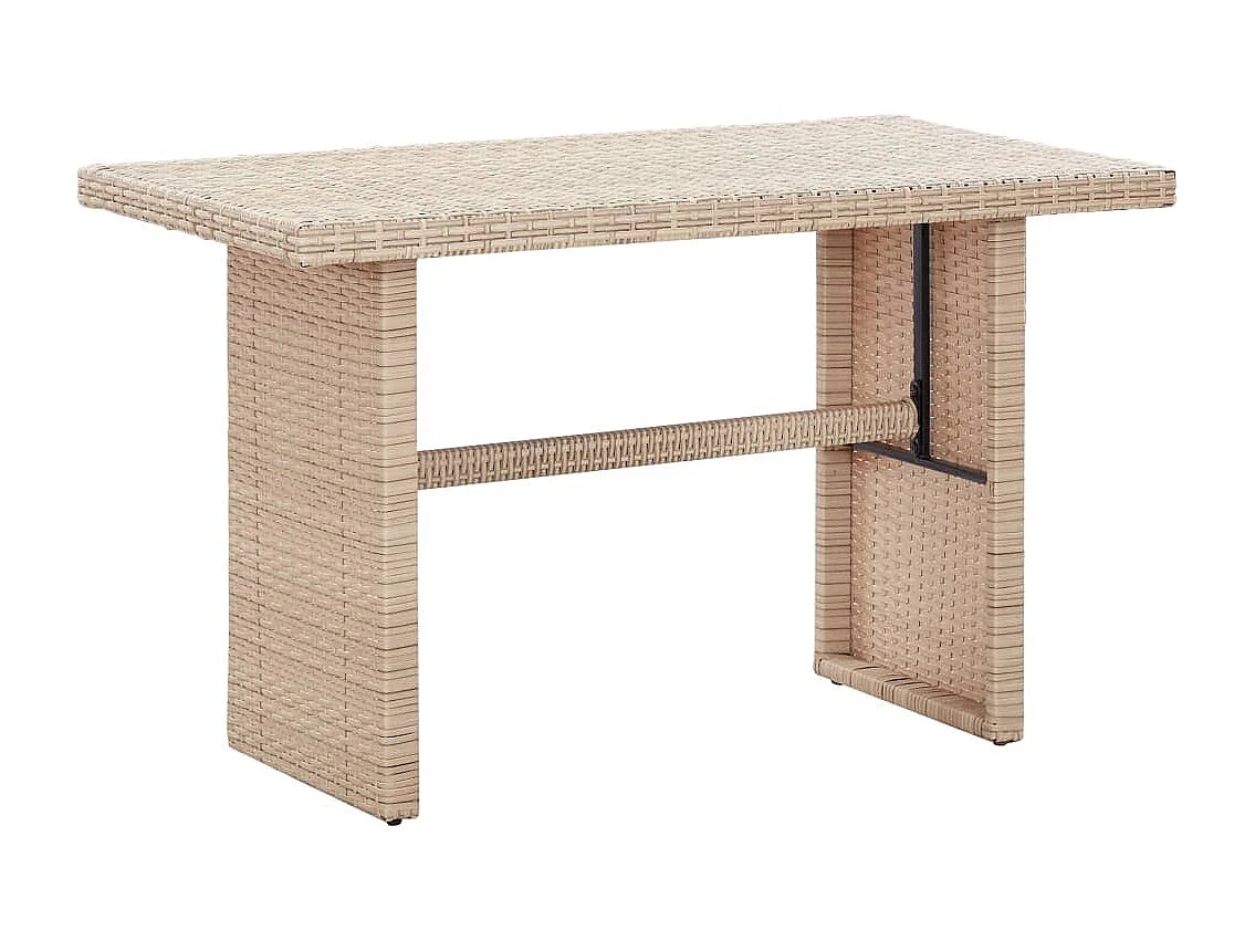 Mesa de jardim 110x60x67 cm vime PE bege