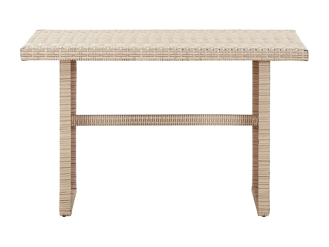 Mesa de jardim 110x60x67 cm vime PE bege