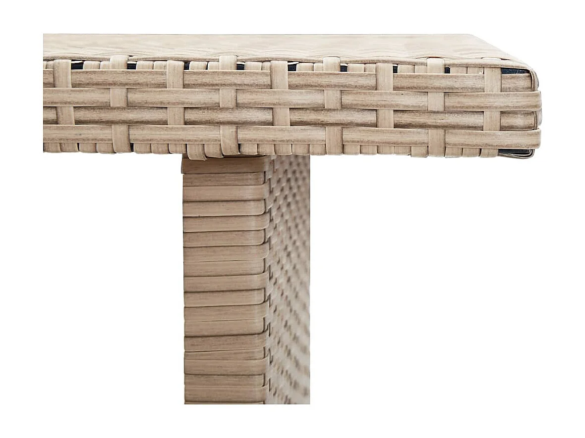 Mesa de jardim 110x60x67 cm vime PE bege