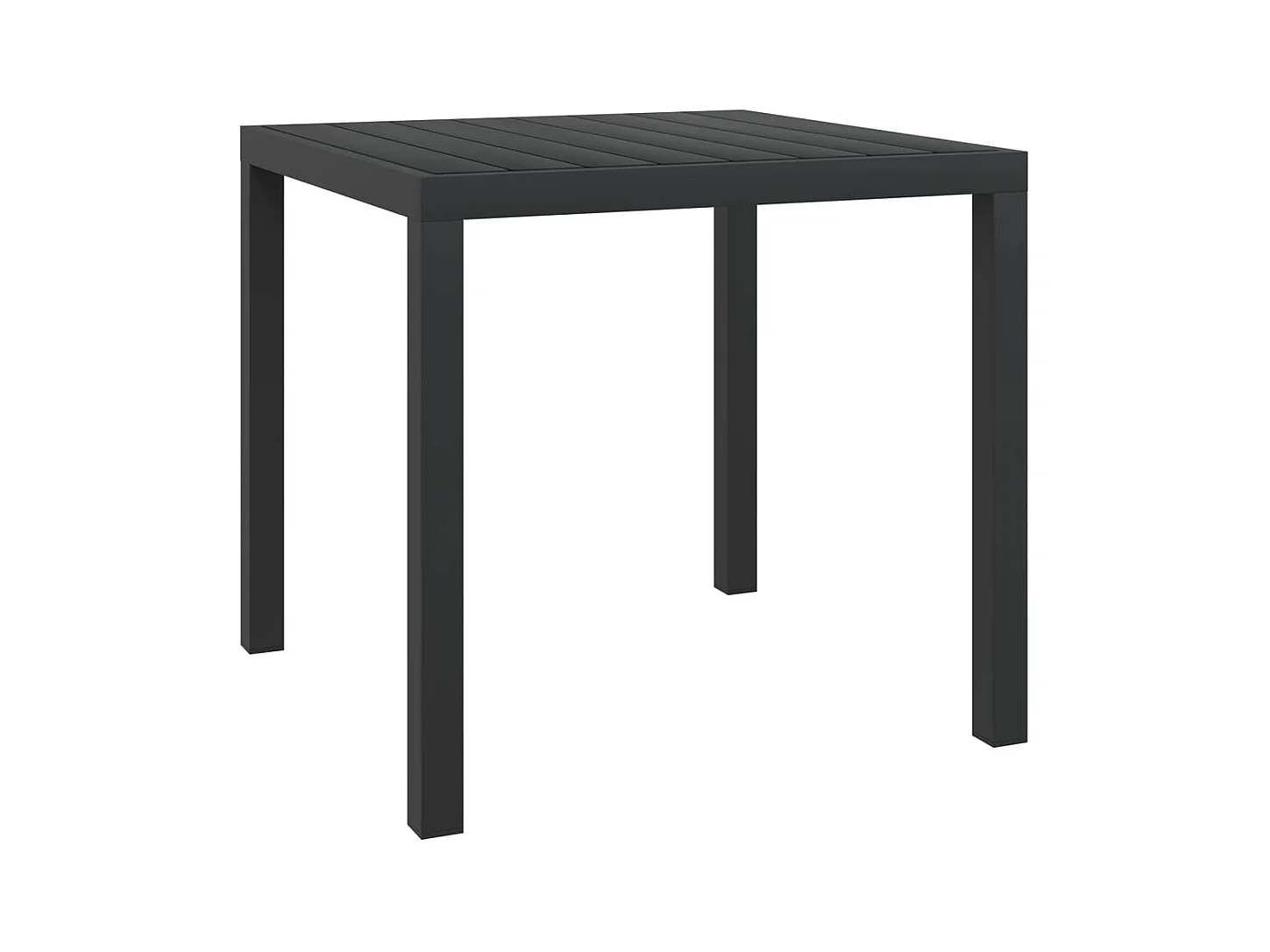 Gartentisch Schwarz 80x80x74 cm Aluminium und WPC