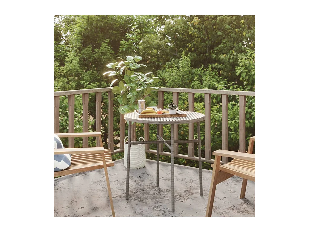 Table à thé Gris 45 cm Résine tressée
