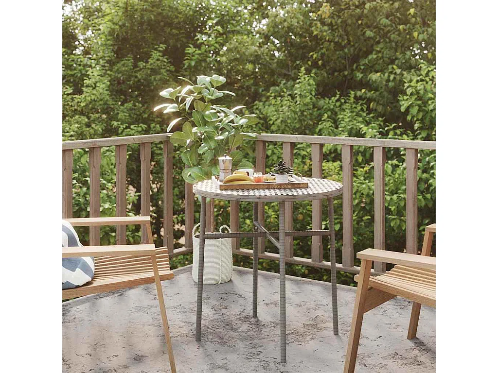 Salontafel 45 cm poly rattan grijs