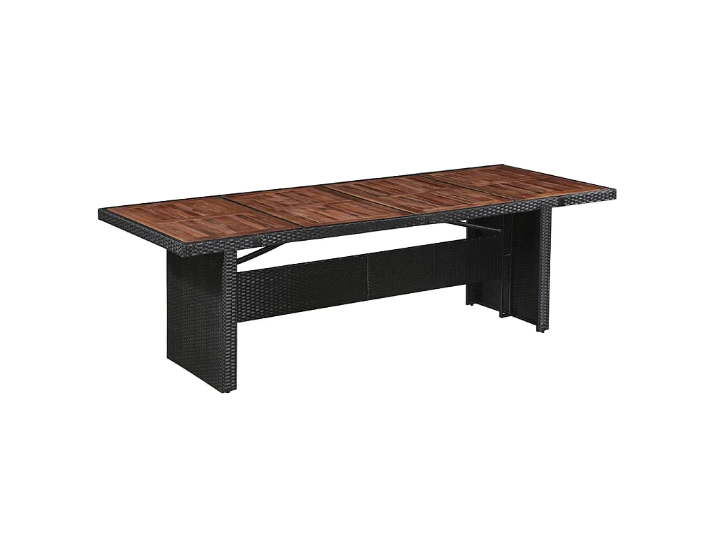 Table de jardin 240x90x74 cm Résine tressée et bois d'acacia