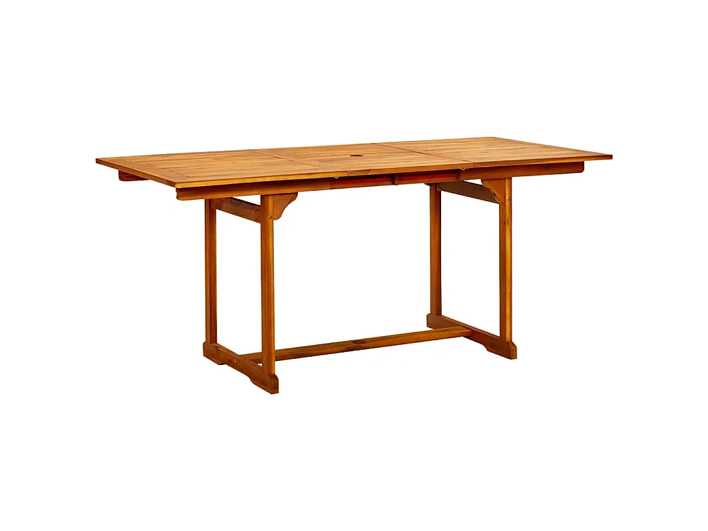 Rozkładany stół ogrodowy z litego drewna akacjowego 120-170x80x75 cm