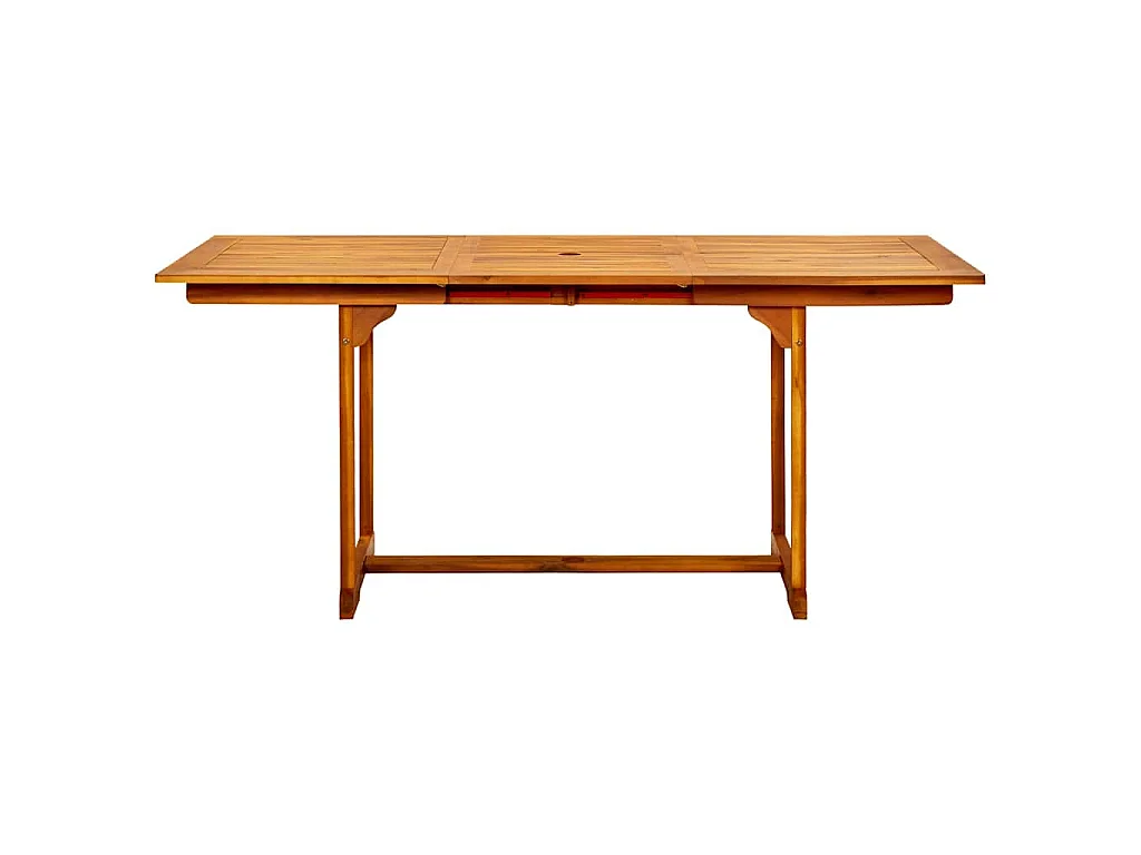 Mesa de jantar p/ jardim (120-170)x80x75 cm acácia maciça