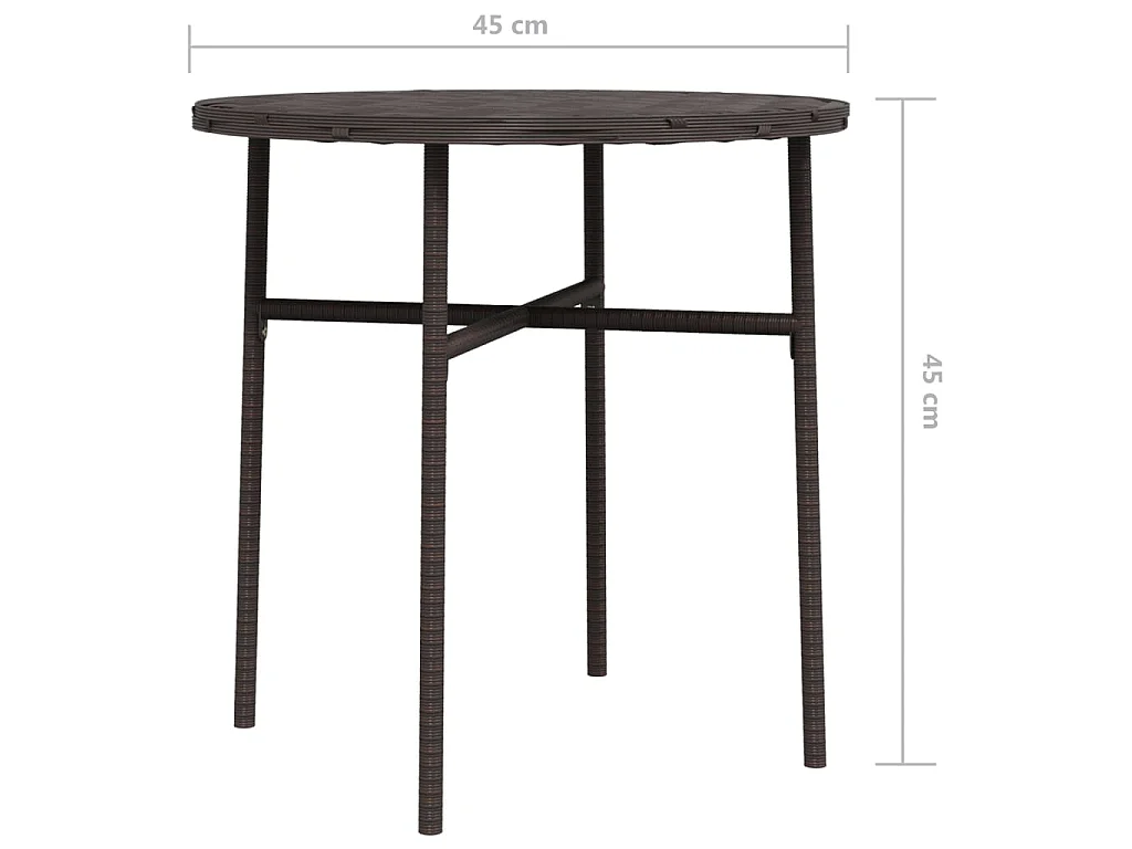 Table à thé Marron 45 cm Résine tressée