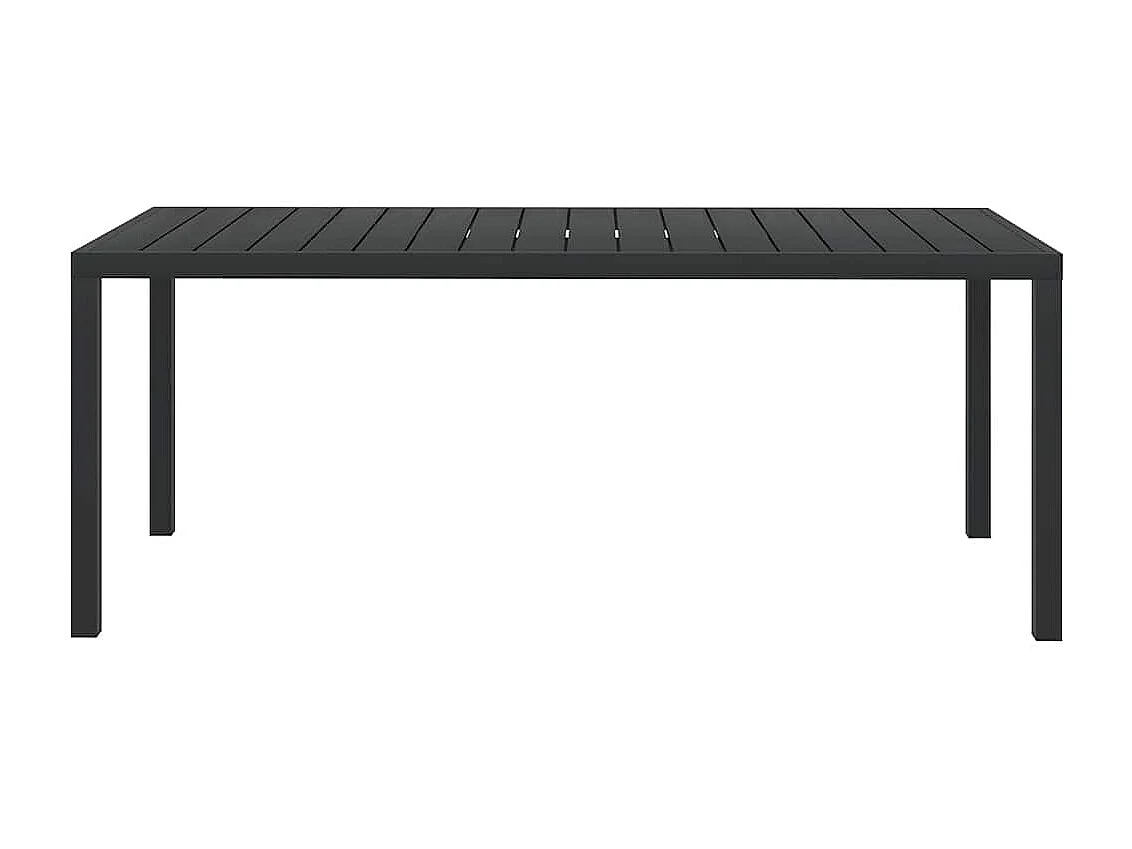 Table de jardin Noir 185 x 90 x 74 cm Aluminium et WPC
