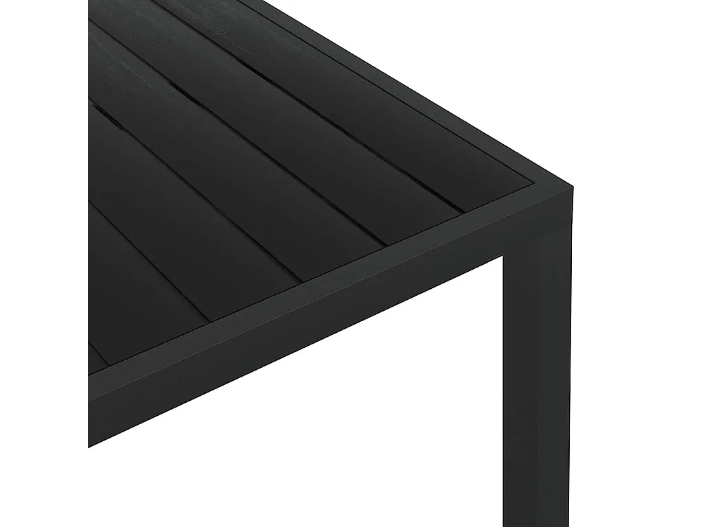Table de jardin Noir 185 x 90 x 74 cm Aluminium et WPC