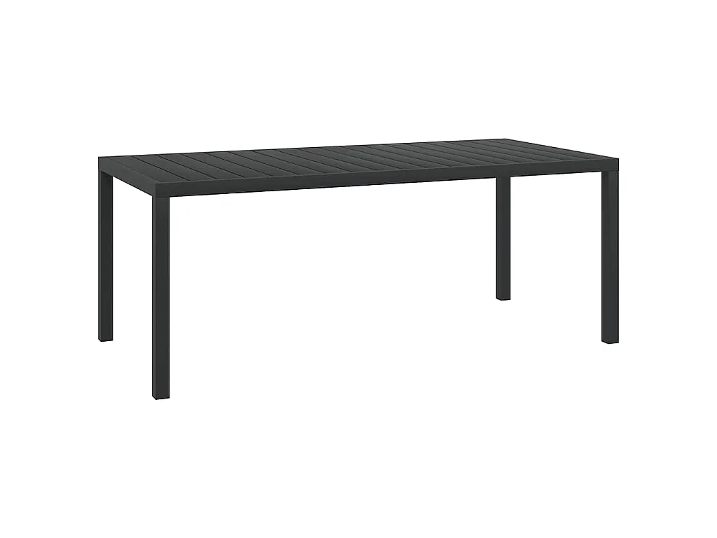Table de jardin Noir 185 x 90 x 74 cm Aluminium et WPC