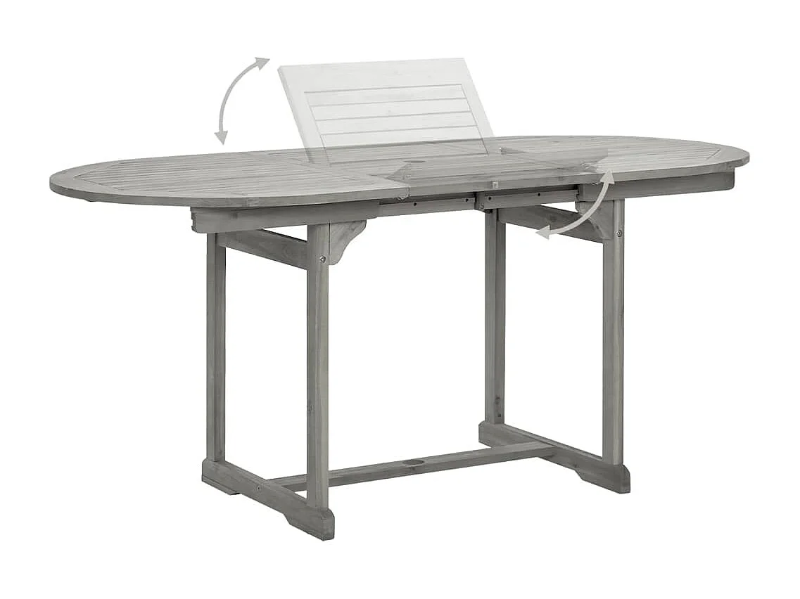 Mesa de comedor jardín madera maciza acacia (120-170)x80x75 cm