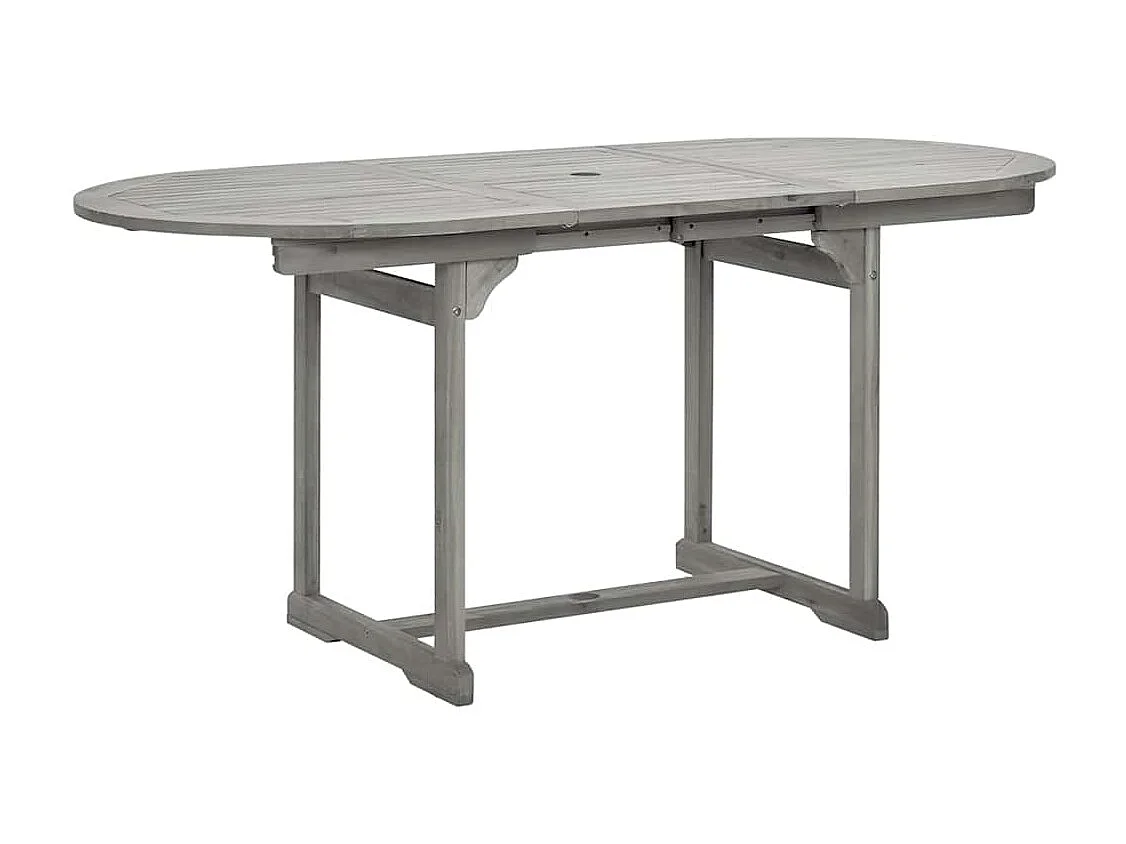 Tuintafel (120-170)x80x75 cm massief acaciahout