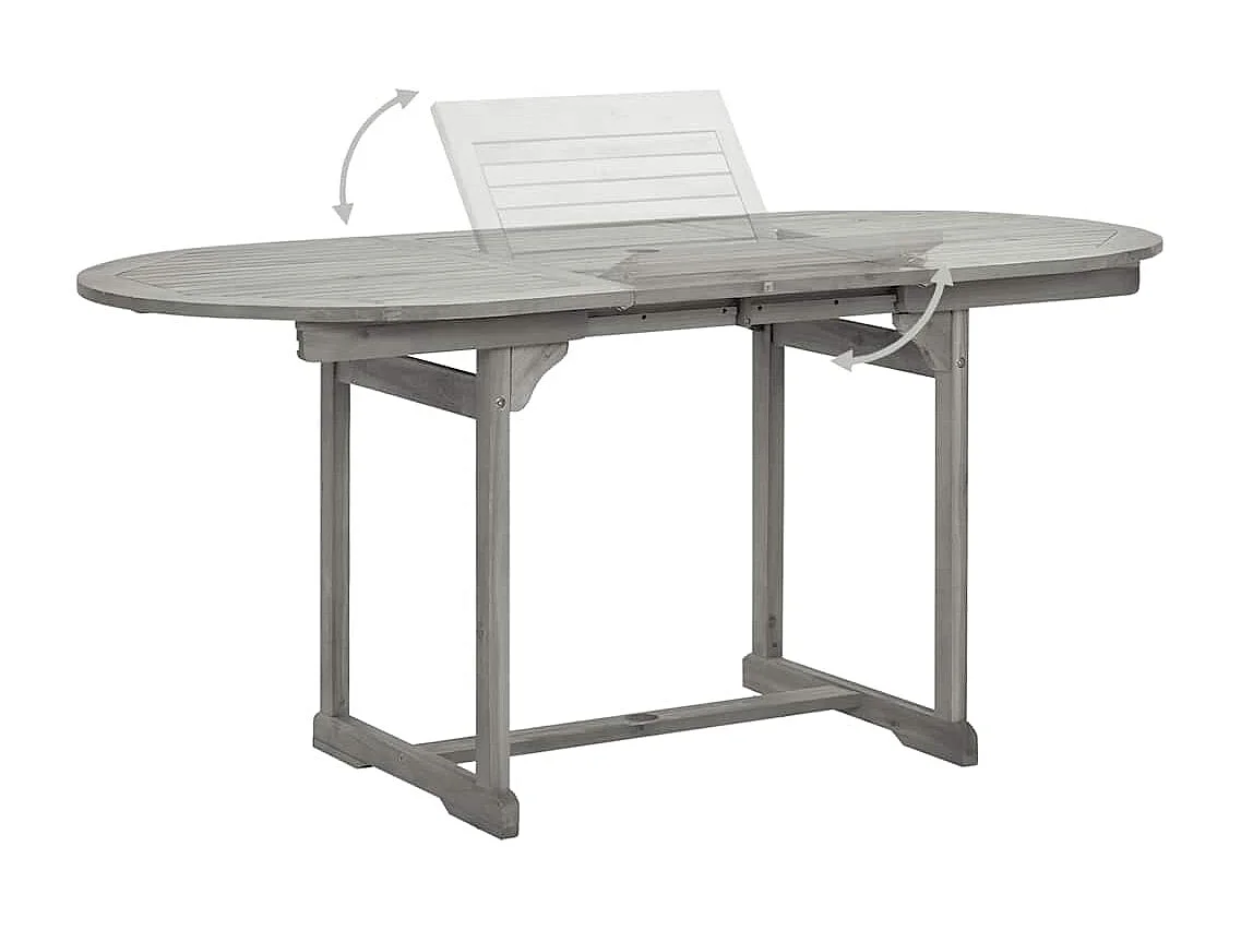 Tuintafel (120-170)x80x75 cm massief acaciahout