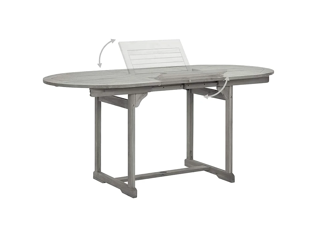 Tavolo da Pranzo per Esterni (120-170)x80x75 cm Massello Acacia