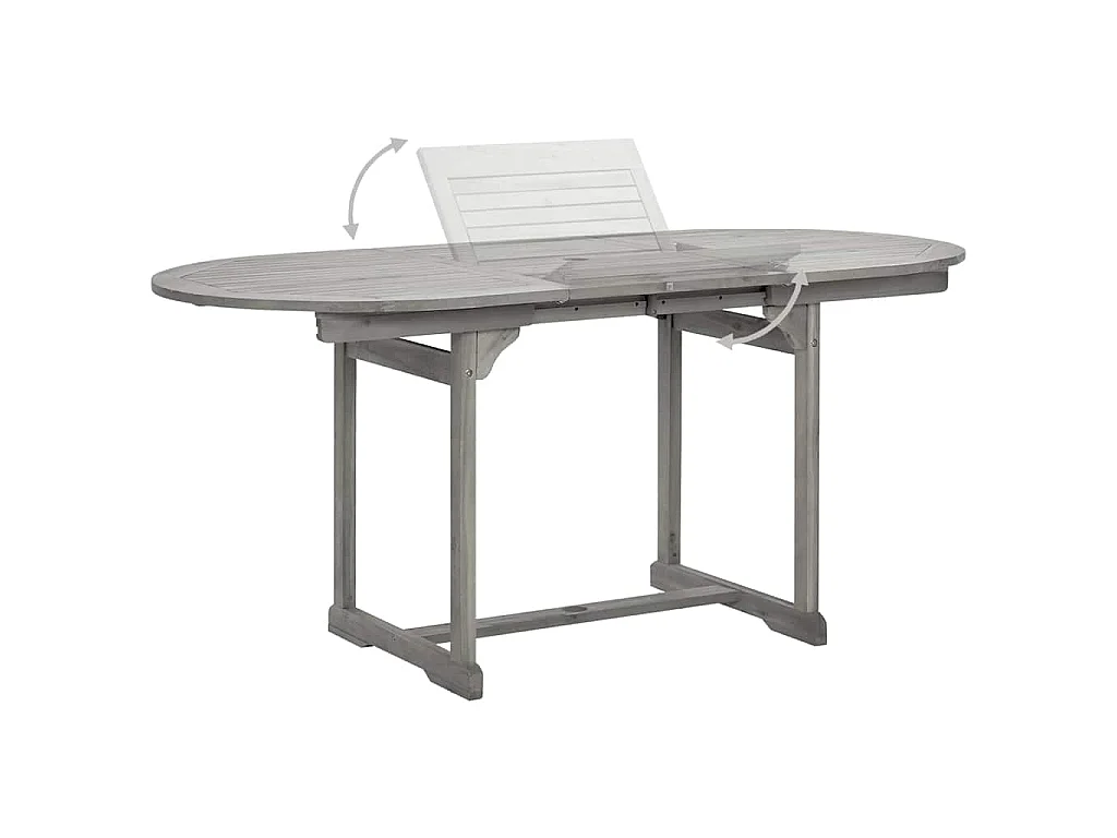 Table à dîner de jardin (120-170)x80x75 cm Bois d'acacia massif