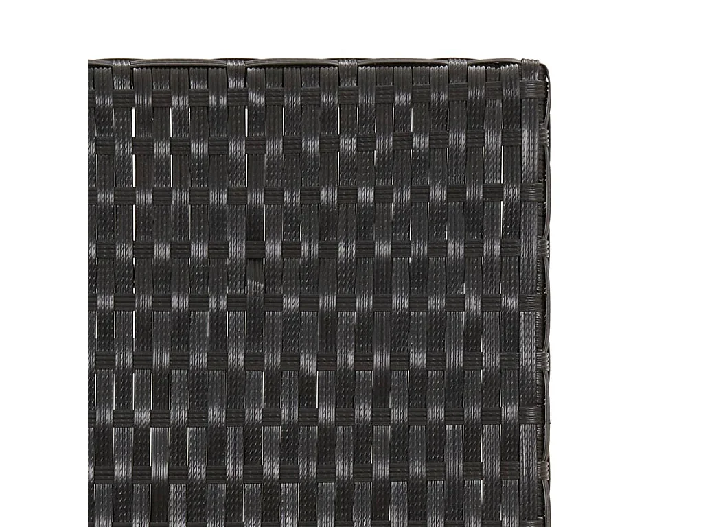 Table pliable noir 45x35x32 cm résine tressée