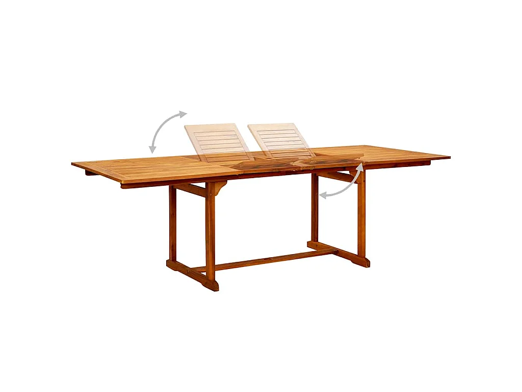 Tavolo da Pranzo per Esterni (160-240)x100x75cm Massello Acacia