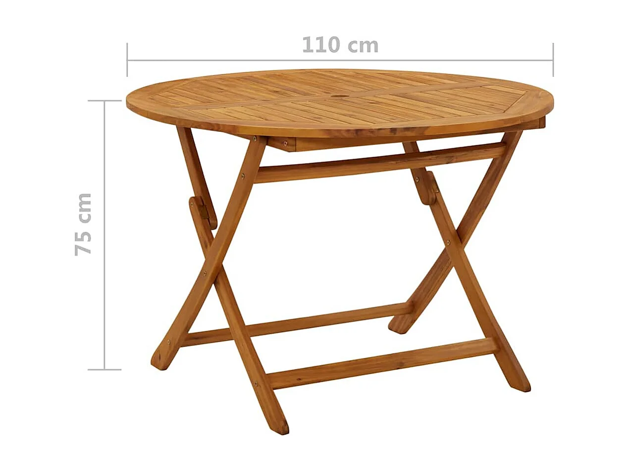 Table pliable de jardin 110 cm Bois d'acacia massif
