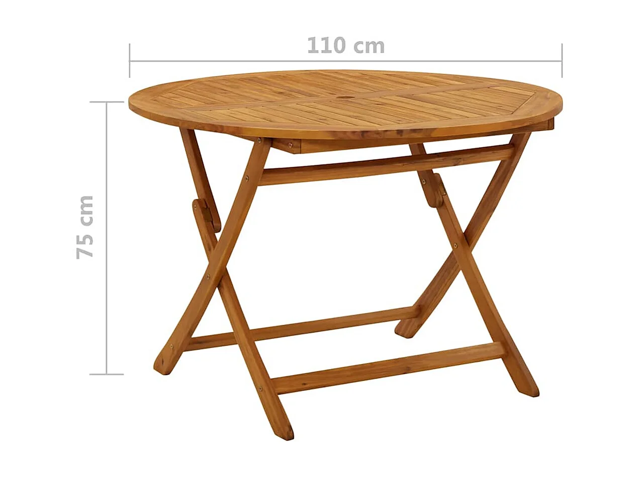 Klappbarer Gartentisch 110 cm Massivholz Akazie