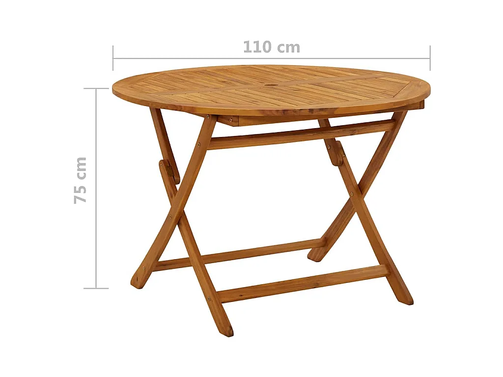 Table pliable de jardin 110 cm Bois d'acacia massif