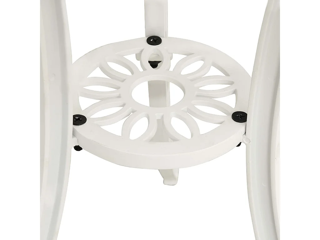 Table de jardin Blanc 62x62x65 cm Aluminium coulé