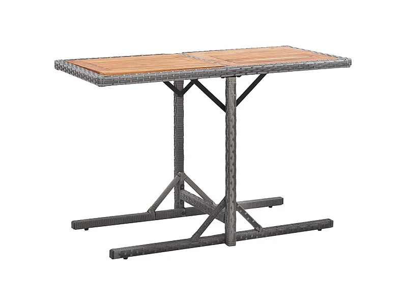 Gartentisch Anthrazit Poly Rattan und Massivholz Akazie