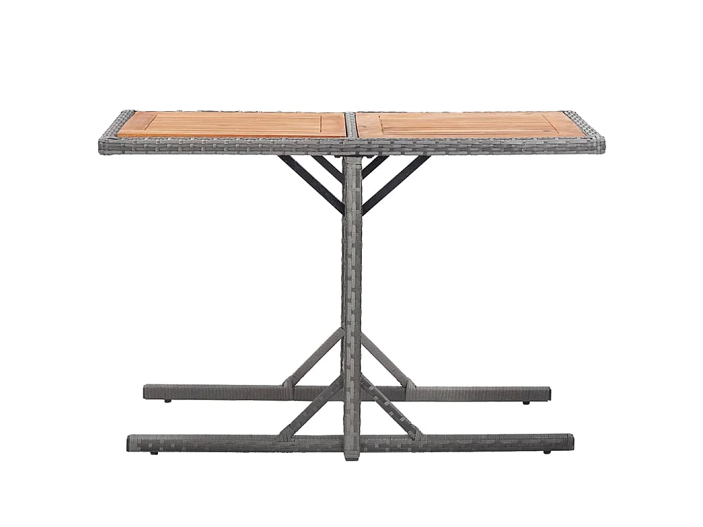 Tuintafel poly rattan en massief acaciahout antraciet