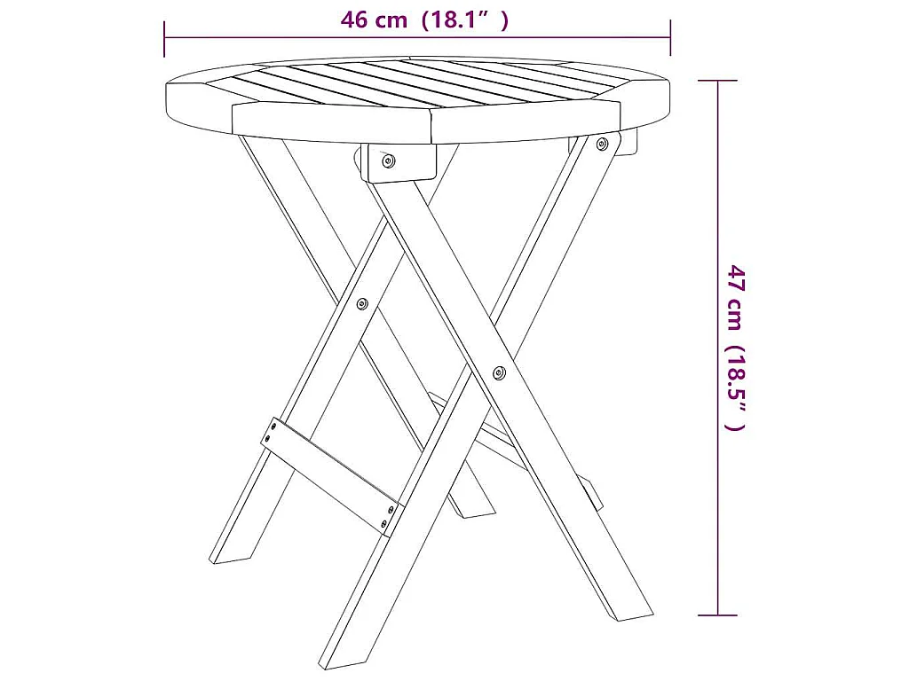 Table de bistro Ø46x47 cm Bois d'acacia massif