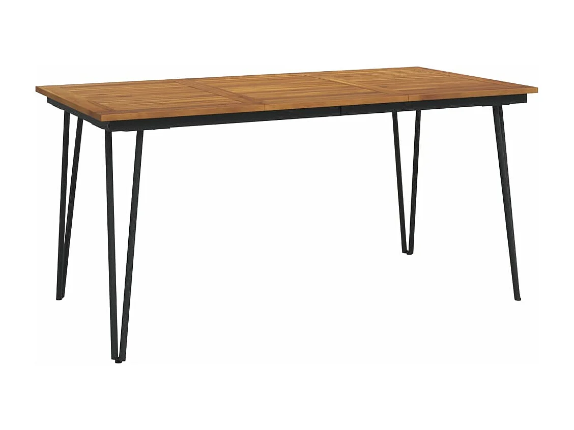 Table de jardin avec pieds épingle à cheveux 160x80x75 acacia