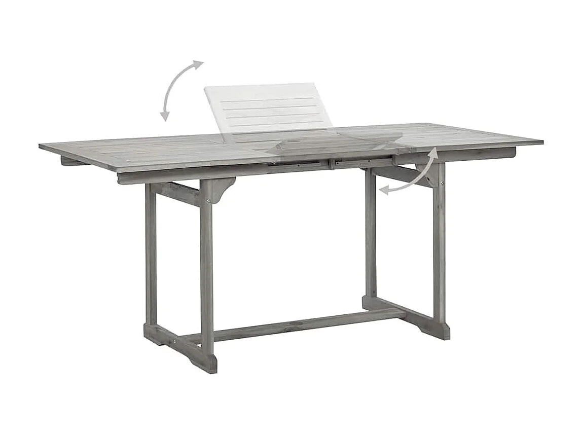 Tavolo da Pranzo per Esterni (120-170)x80x75 cm Massello Acacia