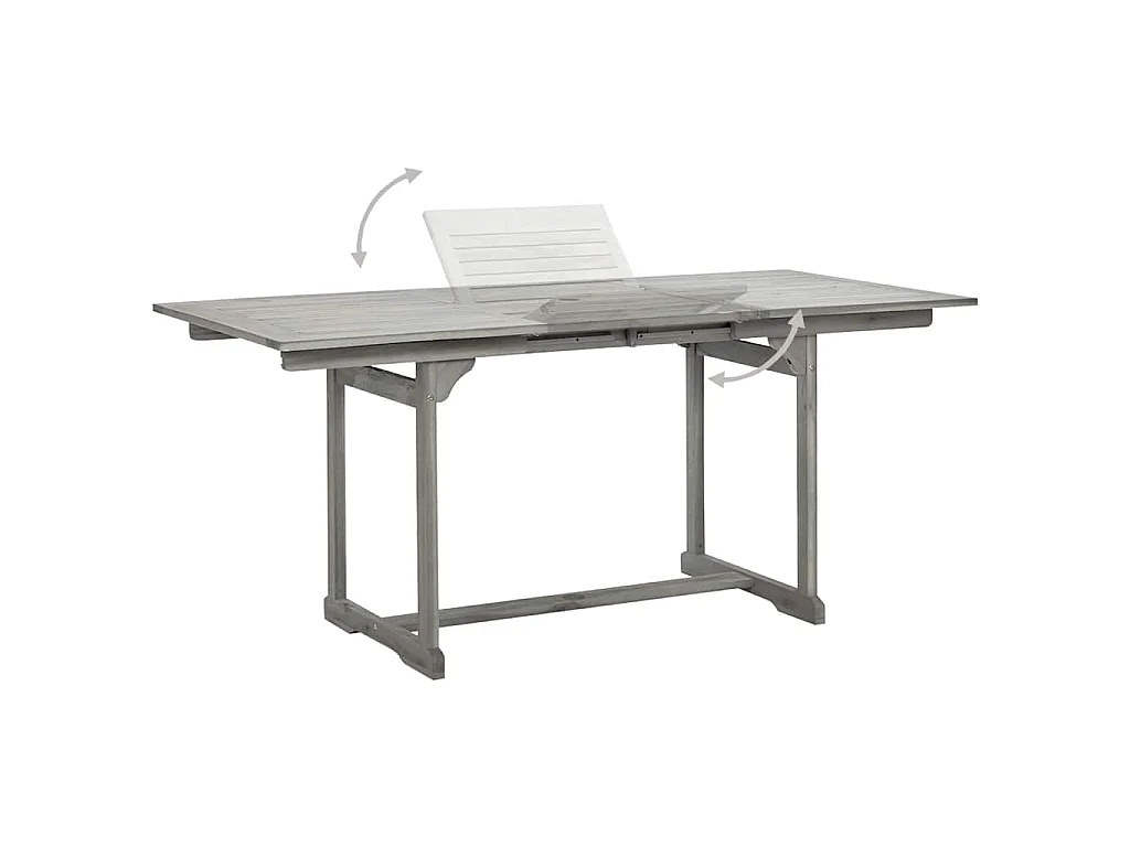 Tavolo da Pranzo per Esterni (120-170)x80x75 cm Massello Acacia