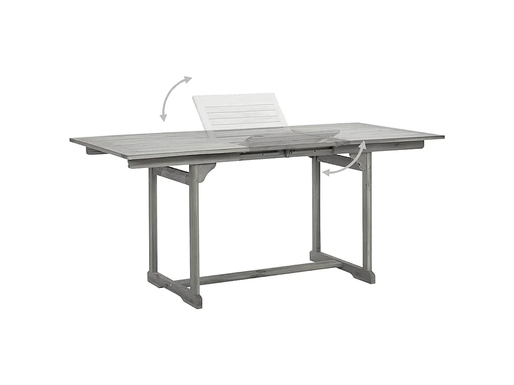 Tavolo da Pranzo per Esterni (120-170)x80x75 cm Massello Acacia